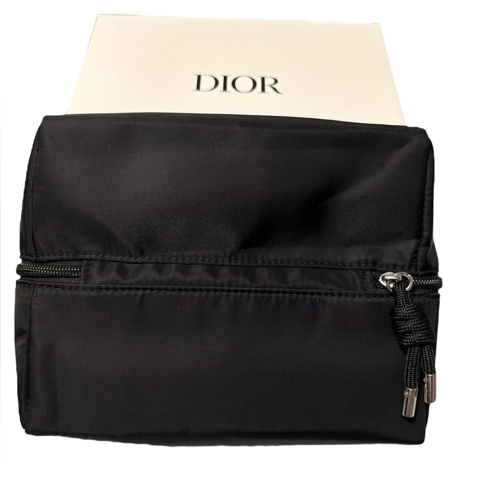 New in Box Dior GWP Black Zippered Dual Pocket Travel Pouch - Picture 3 of 9